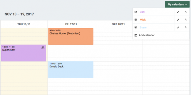 Multiple Calendars settings