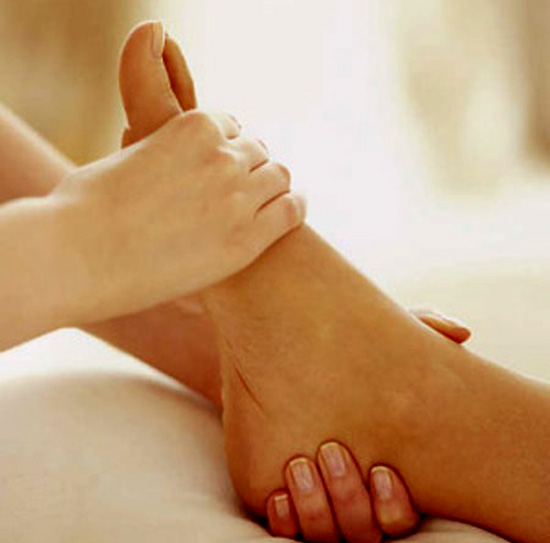 A person getting a foot massage