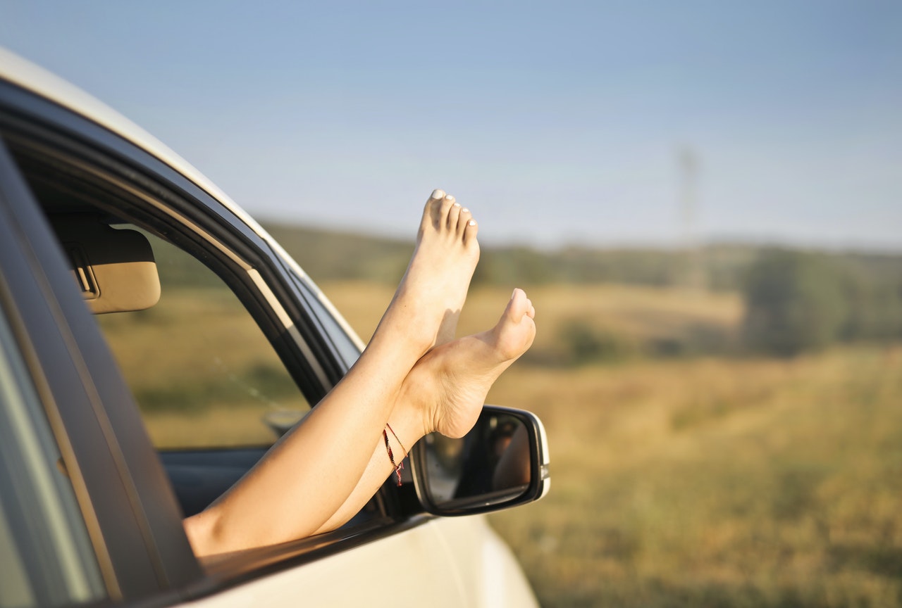 feet outside of a car window