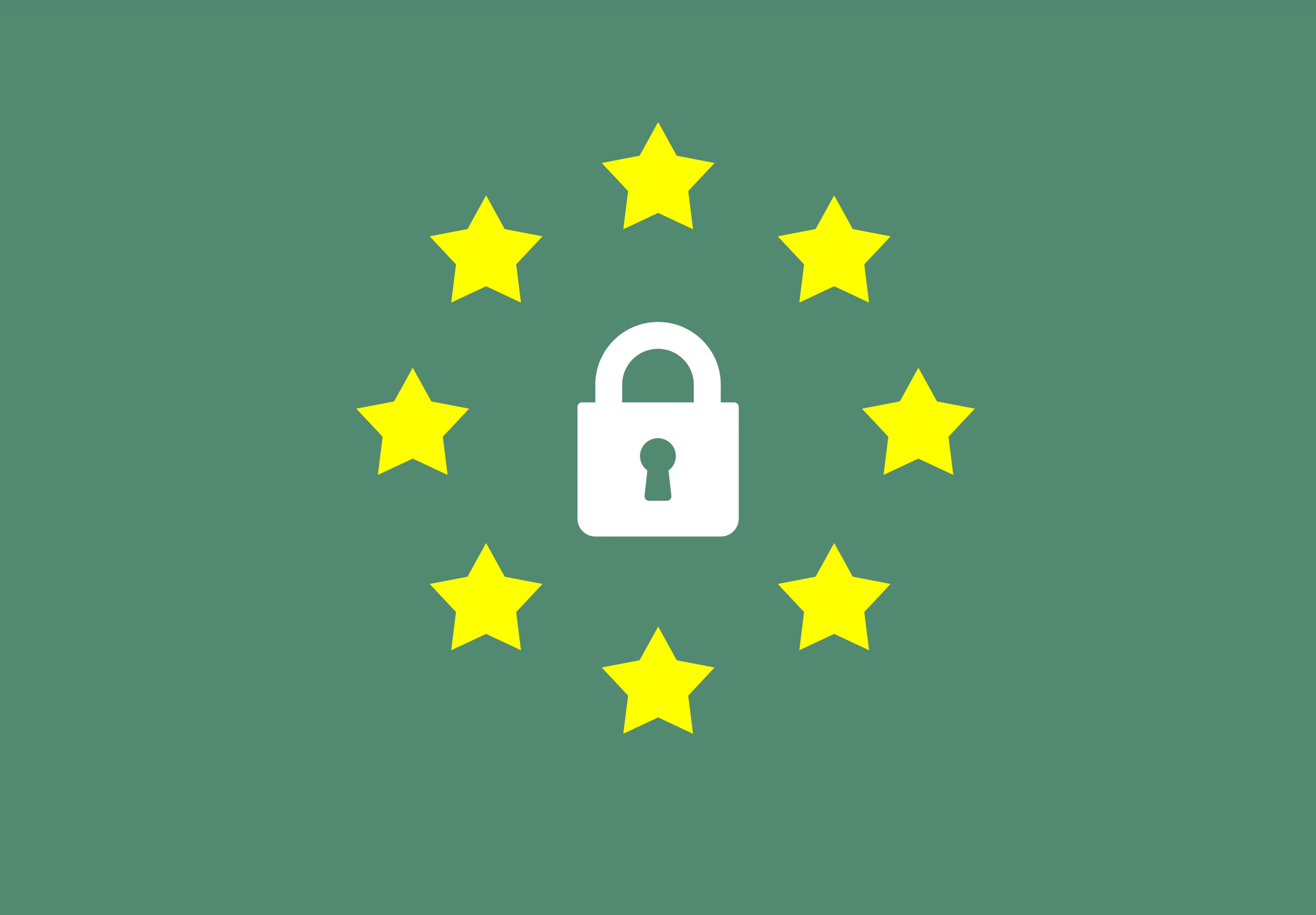 GDPR Logo and the EU stars on green background