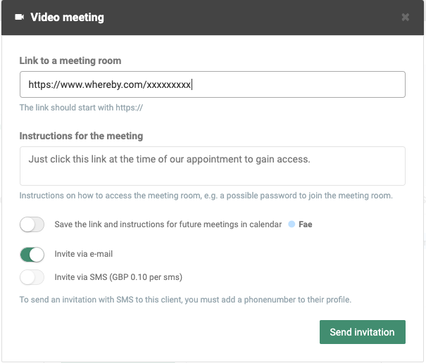 Video meetings for personal e-consultations with your clients