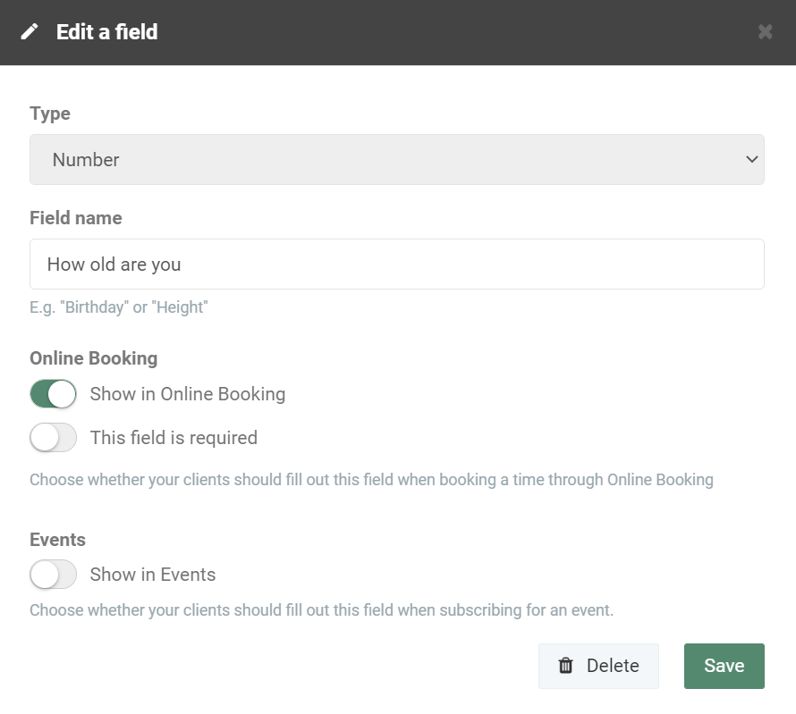 Creating a custom field