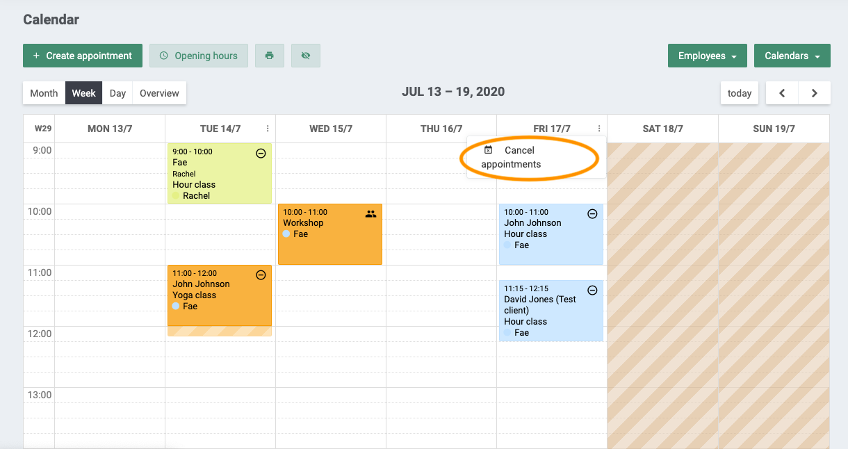 Cancel appointments in your calendar easily see how