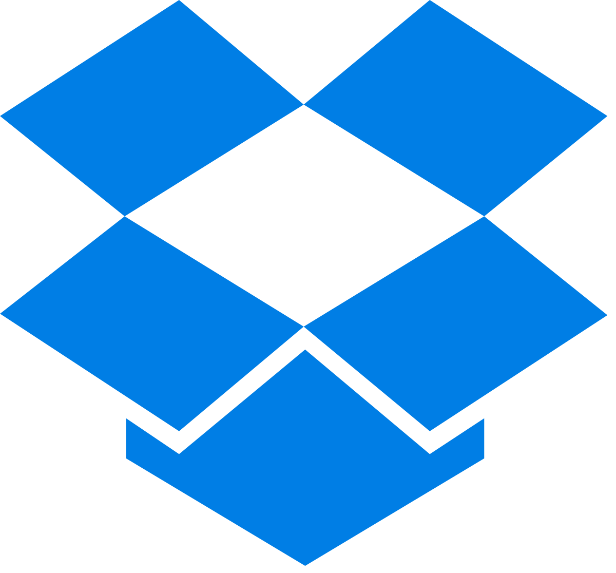 En blå Dropbox logo