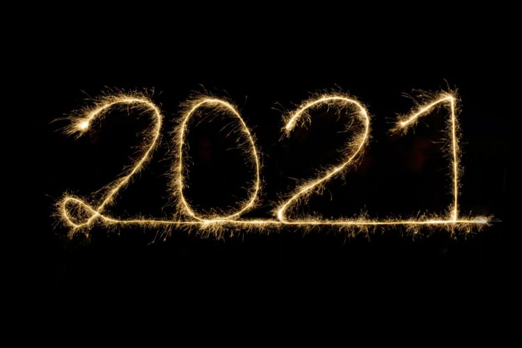 Numbers forming the year "2021".