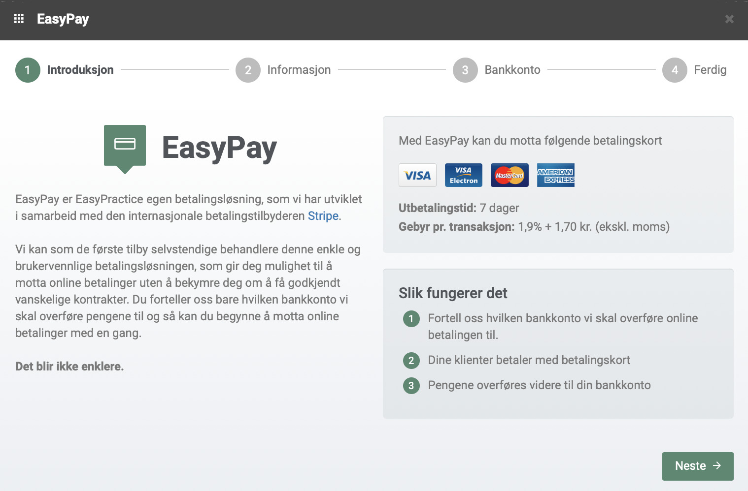 Aktivering av EasyPay-appen