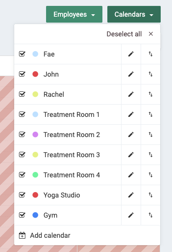 Overview of all multiple calendars.