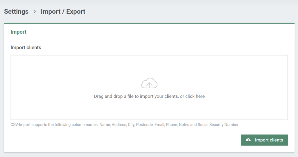 Option to Import lists of clients to EasyPractice