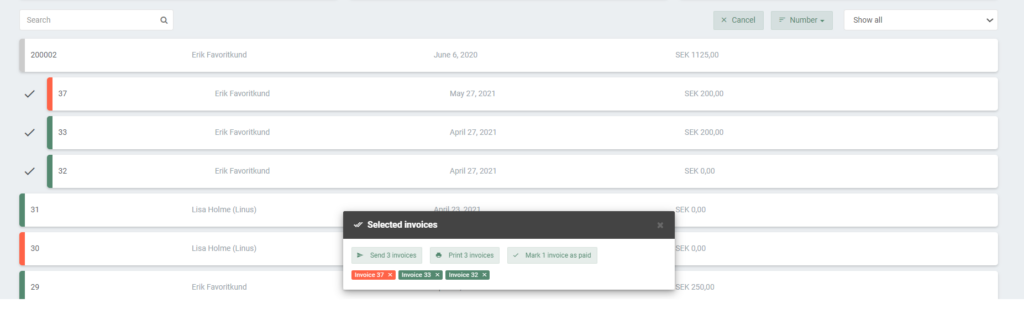 Overview of invoices and payments in one place