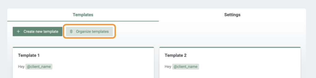 Organize your templates in your EasyPractice settings