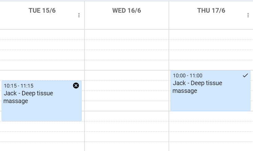 Appointment Status calendar view