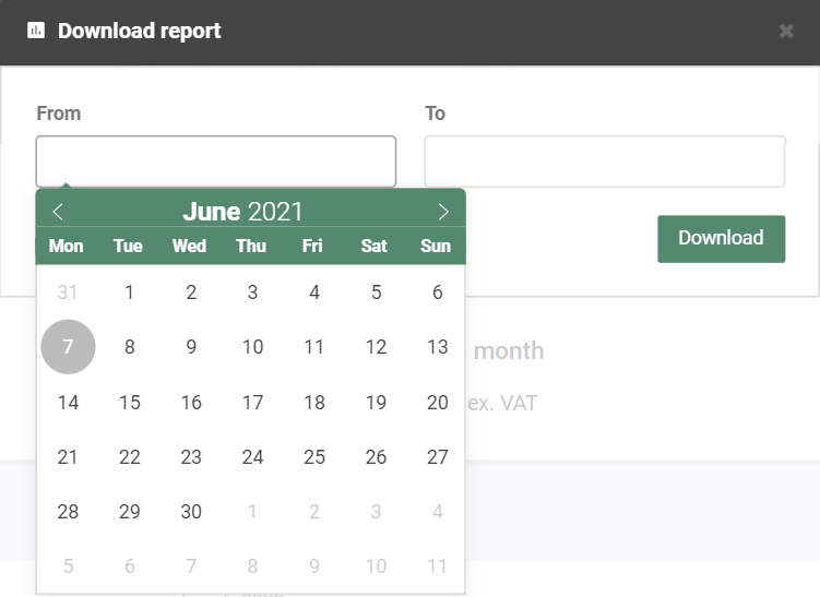 Guide to download reports manually and option to choose the time interval 