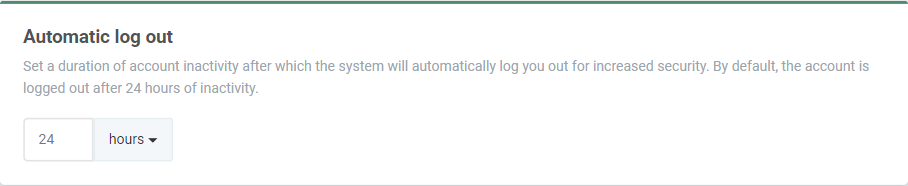 Automatic Log Out option