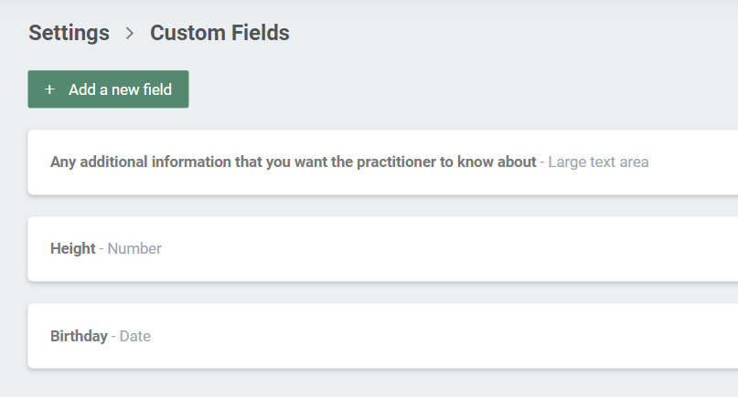 Add new Custom fields options