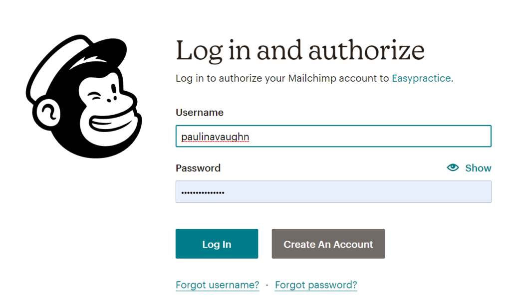 Install MailChimp login