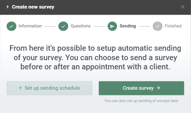 Instructions for the creation of a new survey 