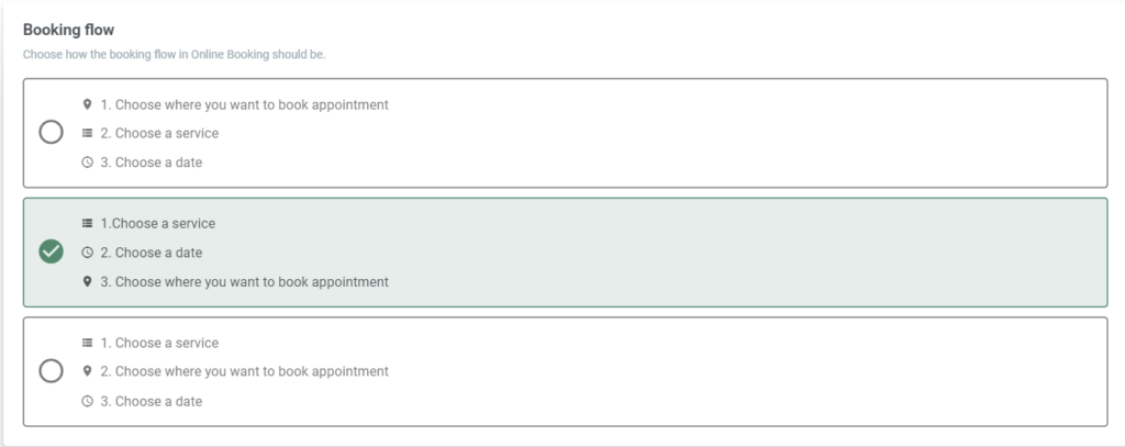 Overview of Booking Flow settings