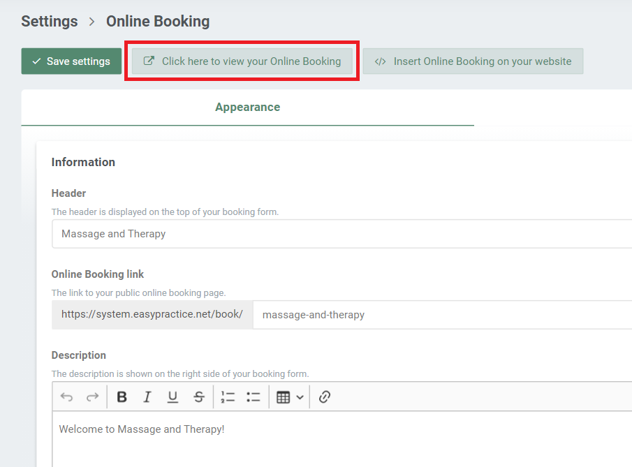 How to view your Online Booking
