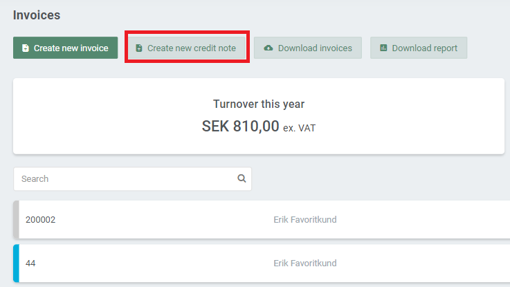 How to create a credit note