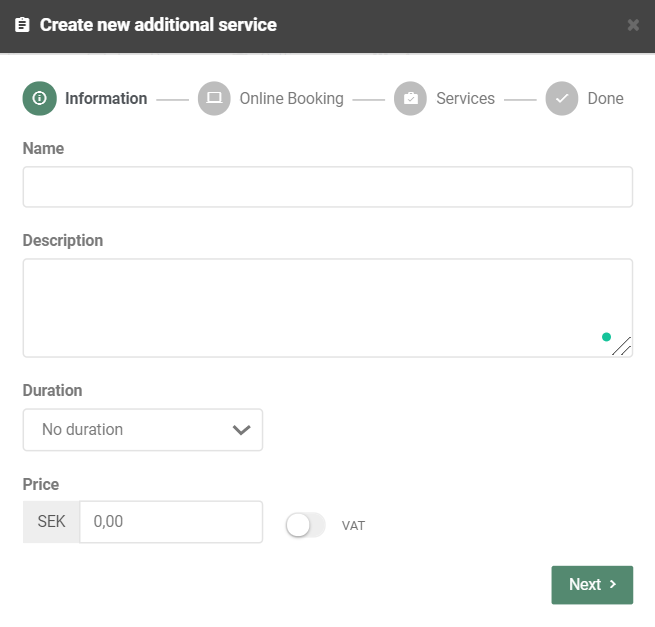 Add-on-services creation