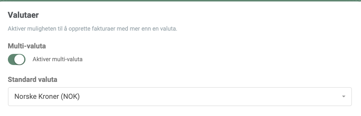 Aktiver multi-valuta