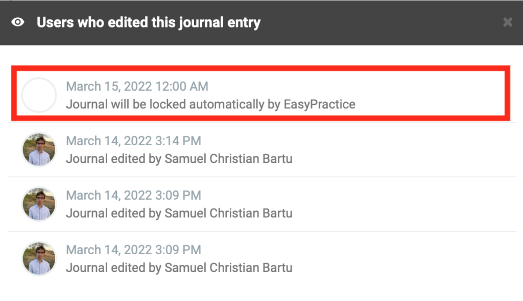 Automatic Journal locking