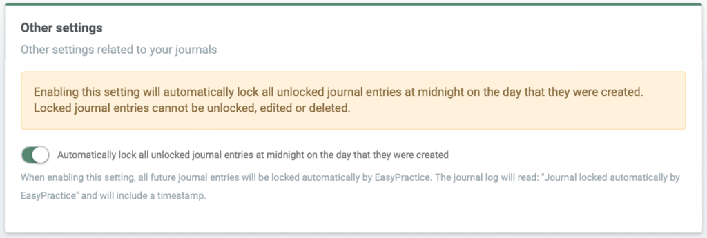 Automatic Journal locking