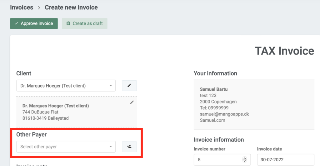 Add other payers to an invoice guide