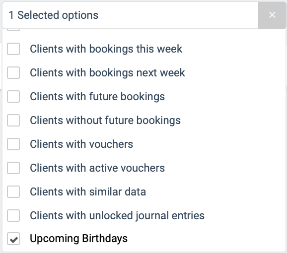 Filter option for Upcoming birthdays