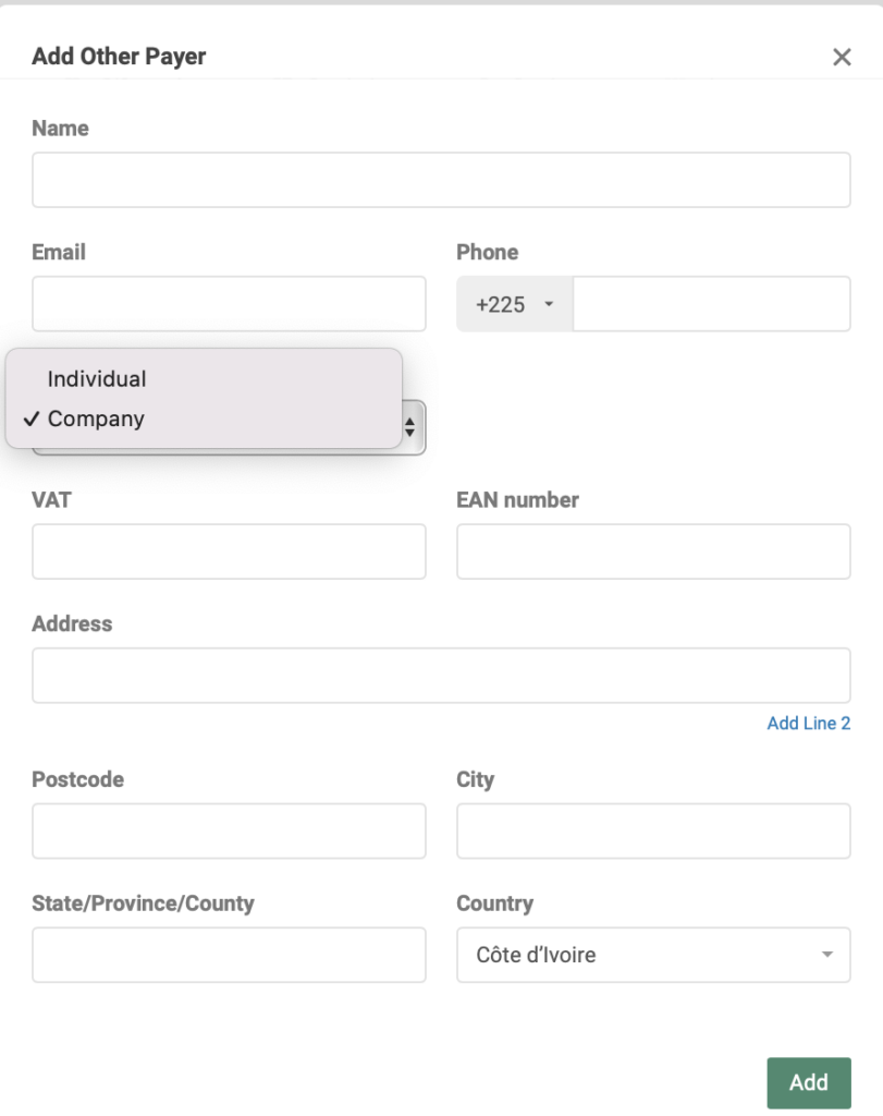 Add other payers to an invoice guide