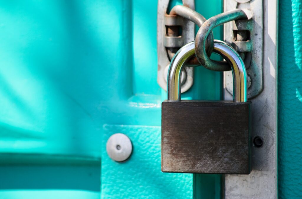 lock on a blue door