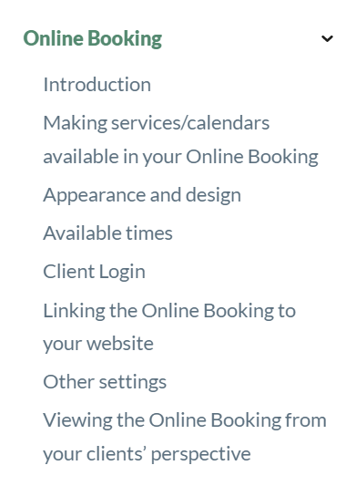 Online booking in the help centre