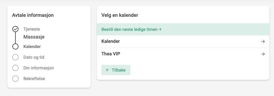 Bestill den neste ledige time