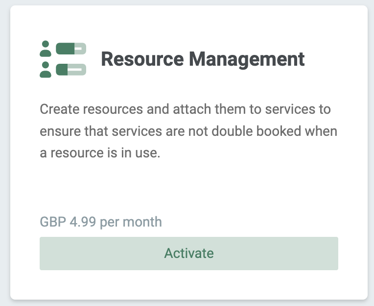 Resource Management app activation