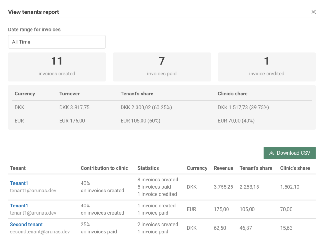 Tenant app overview