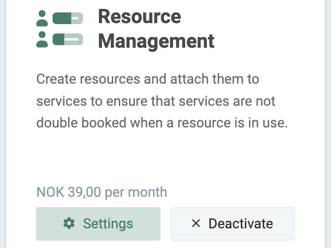 Resource managment in Online Booking