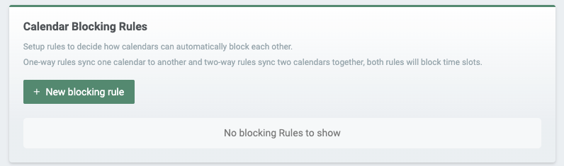 Calender Blocking Rule