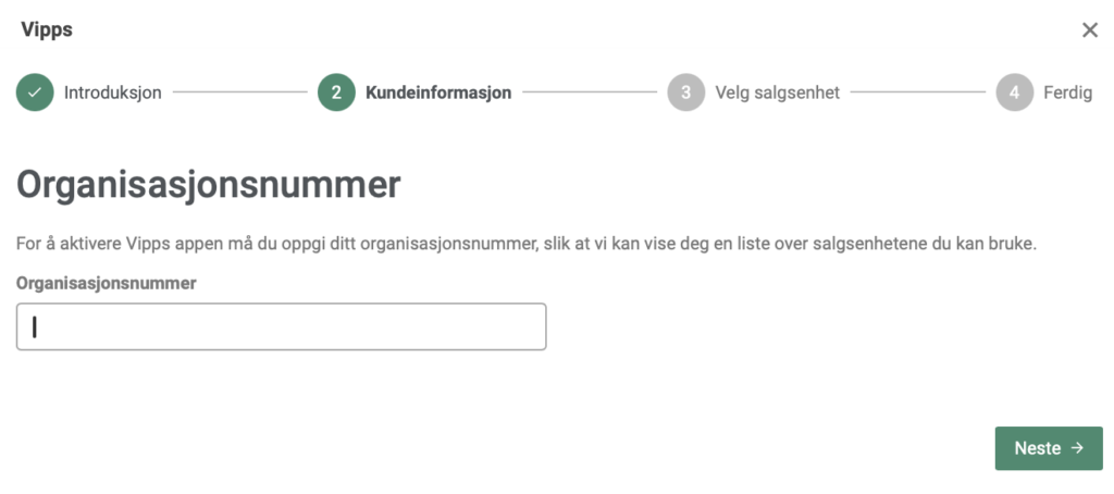 Organisasjonsnummer for aktivering